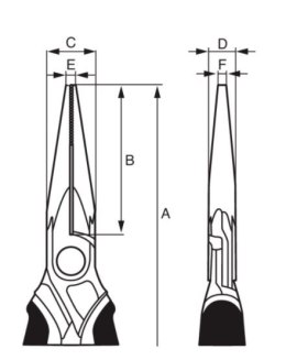 Szczypce półokrągłe wydłużone bez ucinaka 140mm, rękojeść wielokomponentowa, Bahco [2431G-140]