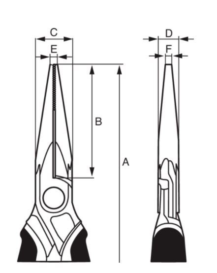 Szczypce półokrągłe wydłużone bez ucinaka 160mm, Bahco [2431G-160]
