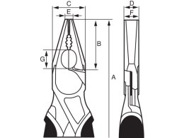 Szczypce uniwersalne z końcówkami półokrągłymi, kombinerki 160mm, Ergo Bahco [2629G-160]