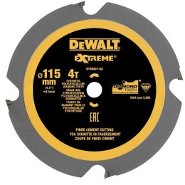 Tarcza pilarska do płyt cementowych, 115x9,5x1 mm, 4 zęby, Extreme, DeWalt [DT20421-QZ]