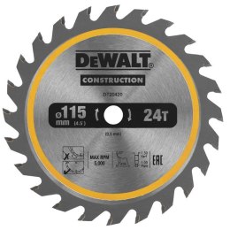 Tarcza tnąca do drewna z gwoździami, 115x9,5x1 mm, 24 zęby DeWalt [DT20420-QZ]