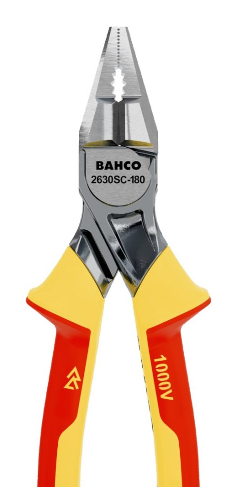 Wzmocnione szczypce uniwersalne, kombinerki HD 180mm chromowane, w izolacji VDE, Bahco [2630SC-180]