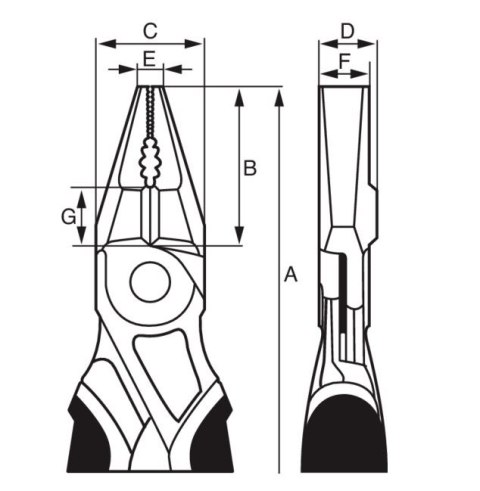 Wzmocnione szczypce uniwersalne, kombinerki HD chromowane 160mm, Bahco [2630GC-160IP]