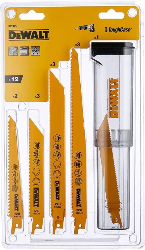 Zestaw 12 szt. różnych brzeszczotów bagnetowych do piły szablastej Dewalt [DT2445-QZ]