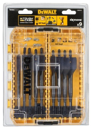 Zestaw 9 szt. wierteł do drewna EXTREME, Medium Tough Case, DeWALT [DT70751-QZ]