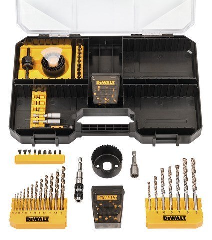 Zestaw akcesoriów 1/4", 100 szt. wierteł, końcówek, nasadek i otwornic DeWALT [DT70620T-QZ]