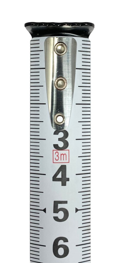 Miara 8m/28mm, wstęga biała, 2-stronna, karabińczyk [MEDID 6828]