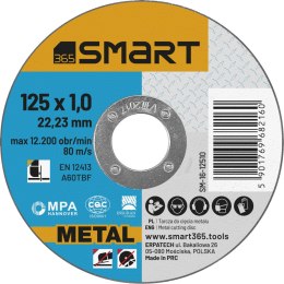 Tarcza do cięcia metalu 125mm o grubości 1,0mm , Smart [SM-16-12510]