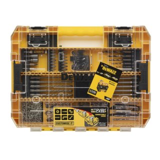Zestaw 85 szt. końcówek PH, PZ, TX, wierteł do drewna, metalu i betonu, Large Tough Case, DeWALT [DT70762-QZ]