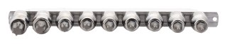 Zestaw 9szt. ręcznych nasadek 1/2" z końcówką do śrub TORX, T20-T60, na listwie Bahco [7809TO]