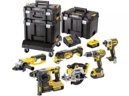 Zestaw Combo 6 narzędzi akumulatorowych 18V Li-Ion 3x5,0Ah, 3 kufry TSTAK DeWalt [DCK654P3T-QW]