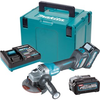 Akumulatorowa szlifierka kątowa 125mm, 40V max XGT, Makita [GA029GM201] 2x4,0Ah, włącznik spustowy, AWS
