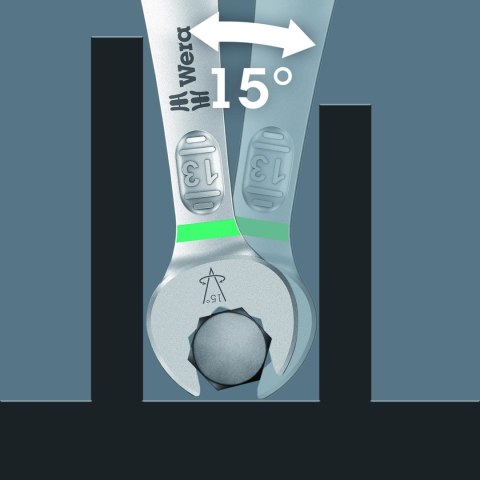 Klucz płasko-oczkowy odgięty 21mm, Joker 6003, Wera [05020501001]