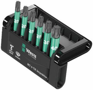 Komplet końcówek TORX 50mm 1/4", Bit-Check 6 TX Impaktor 1 Wera [05057693001]