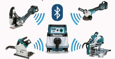 Przemysłowy odkurzacz akumulatorowy 2x18V Li-Ion, auto-start AWS Bluetooth, Makita [DVC867LZX4]