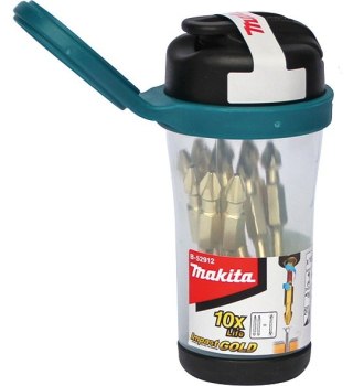 Zestaw 10 szt. podwójnych końcówek udarowych 1/4" Philips PH2/65mm, IMPACT GOLD MAKITA [B-52912] + magnetyzer