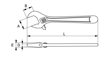 Klucz nastawny szwedzki 250mm, rozstaw szczęk 29mm, Irimo [5-250C-1]