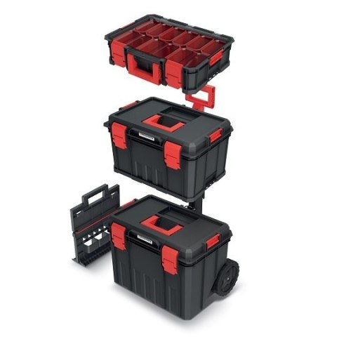 Mobilny zestaw 3 skrzyń narzędziowych 53x35,5x82,5cm Modular Solution Kistenberg Prosperplast [KMSS553585B]