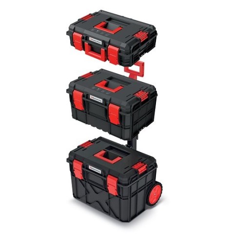 Mobilny zestaw 3 skrzyń narzędziowych 54,6x38x87cm X Block PRO Kistenberg Prosperplast [KXBS604095]