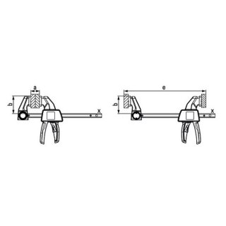Ścisk uniwersalny jednoręczny szybkomocujący 300x80mm, 160-450mm, 2700N [EZL30-8]