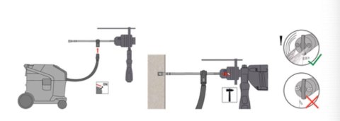 Wiertło widiowe SDS+ z odsysaniem, do wiercenia w betonie, kamieniu 10x270/150, Alpen [0058001000100] 2 krawędzie tnące,
