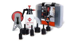 Zestaw 6 wierteł diamentowych do gresu, granitu, marmuru, serii FORAGRES, Rubi [50903]