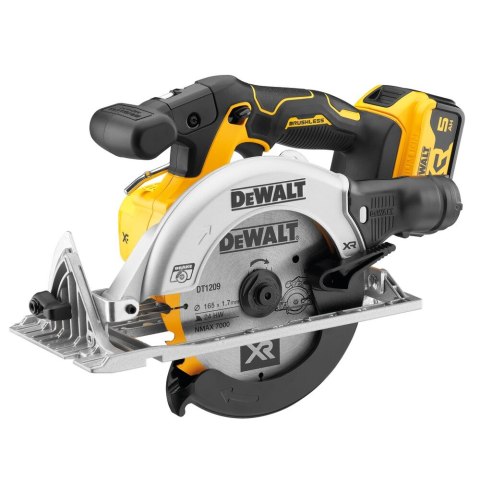 Akumulatorowa pilarka tarczowa 165mm, 2x5,0Ah, 18V XR, DeWalt [DCS565P2-QW]