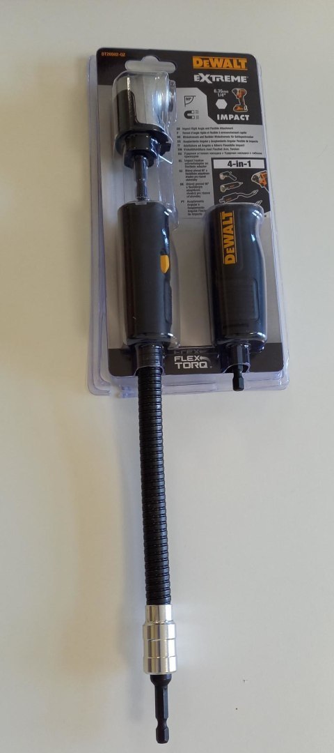 Elastyczna udarowa przedłużka 180° z głowicą kątową 90° 1/4" 4w1 Impact Extreme DeWALT [DT20502-QZ]