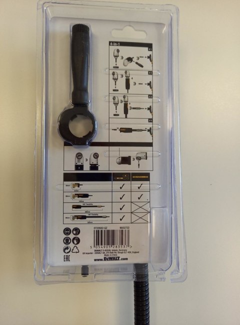 Elastyczna udarowa przedłużka 180° z głowicą kątową 90° 1/4" 4w1 Impact Extreme DeWALT [DT20502-QZ]