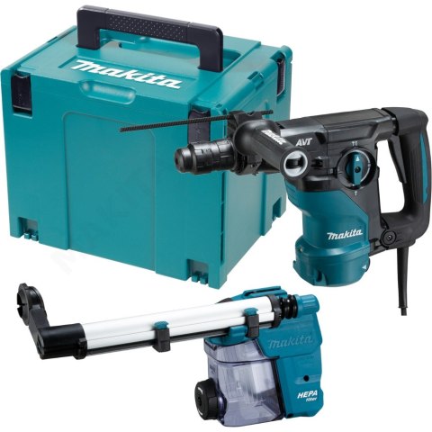 Młotowiertarka SDS+, 1050W, Makita [HR3012FCWJ] z systemem odsysania pyłu DX11 i 2 uchwytami narzędziowymi