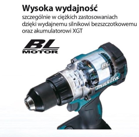 Wiertarko-wkrętarka udarowa Makita [HP002GA201] 40V max XGT, 2x2,0Ah, Li-Ion