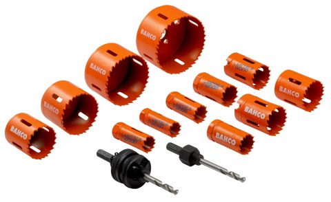 Zestaw 14szt. bimetalicznych pił otworowych do drewna i metalu Bahco [3834-PROMO-122-76]