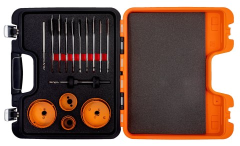 Zestaw 18szt. pił otworowych bimetalicznych i wierteł piórowych Bahco [3835-SET-711]