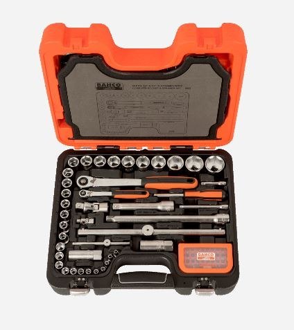 Zestaw 96 szt. kluczy nasadowych i akcesoriów 1/4" i 1/2", klucze imbusowe i płasko-oczkowe , BAHCO [S95]