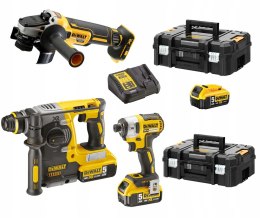 Zestaw Combo DCG405 + DCH273 + DCF887 DeWalt [DCK305P3T-QW] 18V Li-Ion XR, 3x5,0Ah, 2 kufry TSTAK