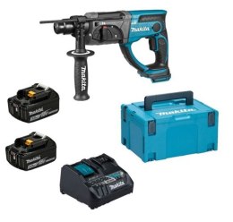 Akumulatorowa młotowiertarka SDS+ z podkuwaniem 18V Makita [DHR202RFJ] 2x3,0Ah, Li-Ion, LXT