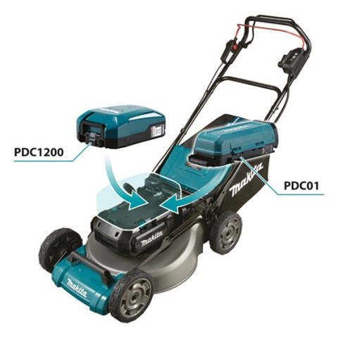 Akumulatorowa samobieżna kosiarka do trawy 53cm, 70l, Makita [LM001CZ] 36V, Li-Ion, zasilana z PDC1200, PDC01