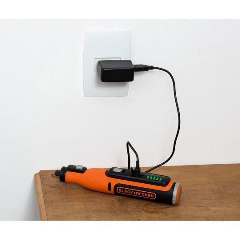 Akumulatorowe narzędzie wielofunkcyjne 7,2V + 53 akcesoria, Black+Decker [BCRT8IK-XJ] 1,5Ah, Li-Ion