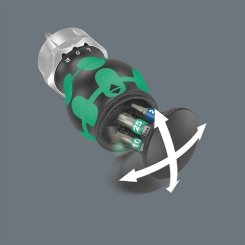 Rękojeść krótka Stubby z magazynkiem, 7 bitów 1/4", Bicycle Set 5, Wera [05004185001] bity: PH, Torx i Hex-plus