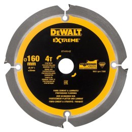 Tarcza pilarska do płyt cementowych, 160/20 mm, Extreme, DeWalt [DT1470-QZ] 4 zęby