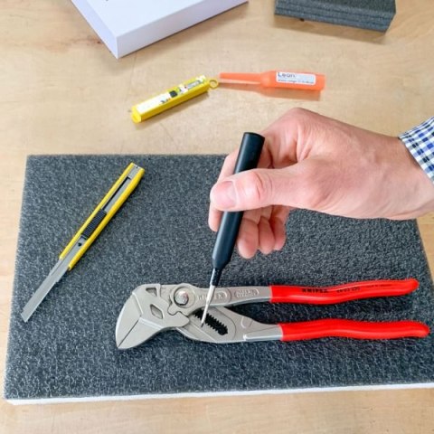 Zestaw narzędzi do obróbki pianki duży LeanCraft [LF-ZESTAW-DUZY] (nóż, ostrza, pisak, liniał)