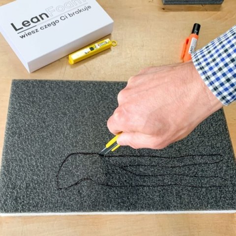 Zestaw narzędzi do obróbki pianki duży LeanCraft [LF-ZESTAW-DUZY] (nóż, ostrza, pisak, liniał)