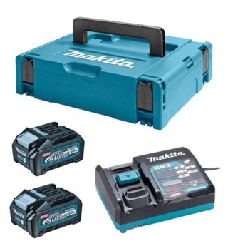 Zestaw zasilający: 2 akumulatory 4,0Ah BL4040 + ładowarka DC40RA Makita [191J97-1] 40V max, XGT, MAKPAC