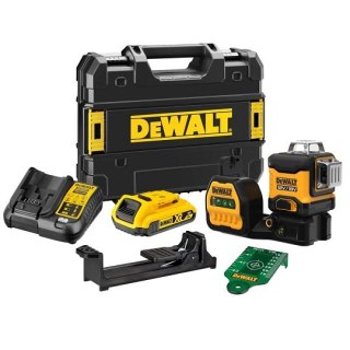 Laser 3-wiązkowy 360° zielony do 30m, 12/18V DeWALT [DCE089D1G18-QW] 2,0Ah