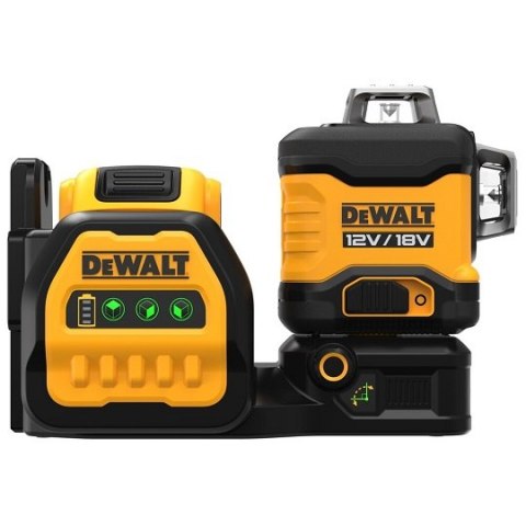Laser 3-wiązkowy 360° zielony do 30m, 12/18V DeWALT [DCE089D1G18-QW] 2,0Ah