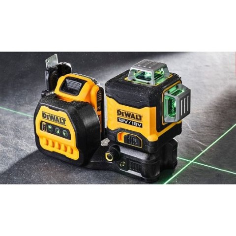 Laser 3-wiązkowy 360° zielony do 30m, 12/18V DeWALT [DCE089D1G18-QW] 2,0Ah
