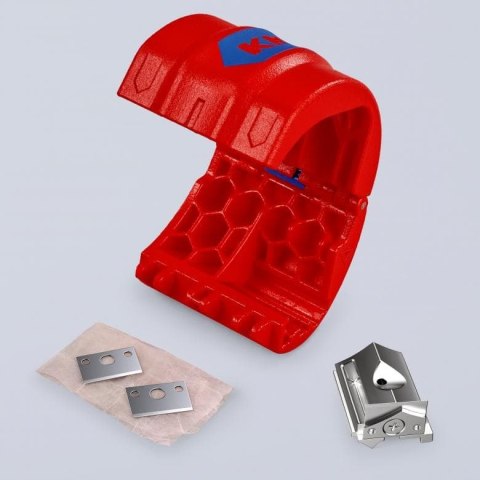 Obcinak do rur z tworzywa i tulejek uszczelniających, Knipex [90 22 10 BK] średnica cięcia od 20 do 50 mm