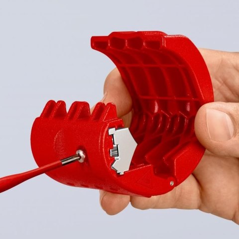 Obcinak do rur z tworzywa i tulejek uszczelniających, Knipex [90 22 10 BK] średnica cięcia od 20 do 50 mm