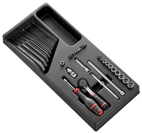 Wózek warsztatowy 8-szufladowy czarny z 15 wkładami 146 narzędzi Facom [SPOTLIGHT15PKWG]