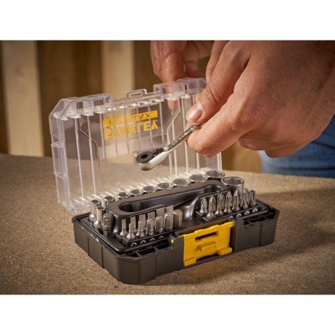 Zestaw 37 szt. nasadek i końcówek + grzechotka 1/4" Stanley FATMAX [FMMT19101-0] MODUŁ PRO-STACK S - zestaw mechaniczny